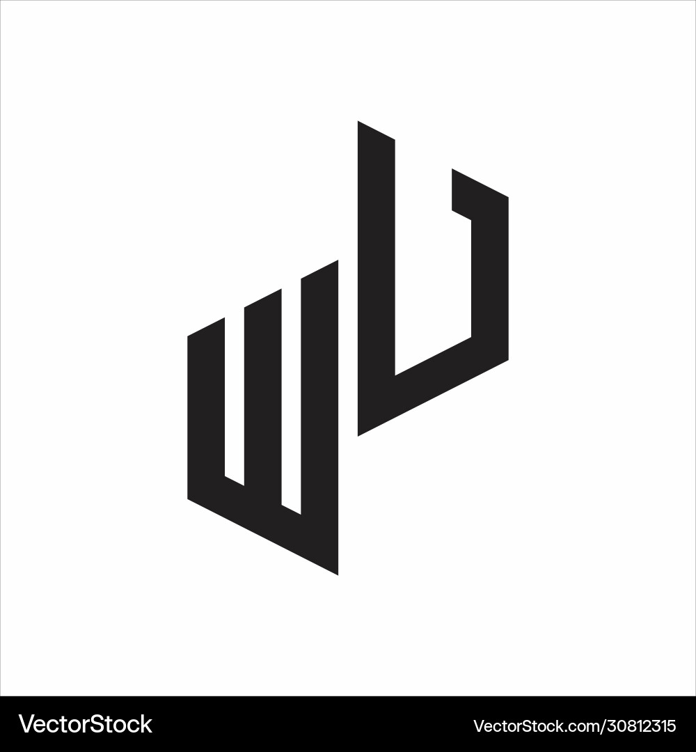 Wu initial letters logo monogram with up to down Wu initial letters logo monogram with up to down Vector Image