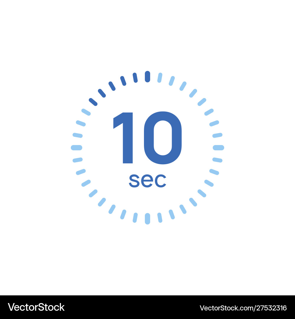 10 second timer clock sec stopwatch icon 10 second timer clock sec stopwatch icon vector image