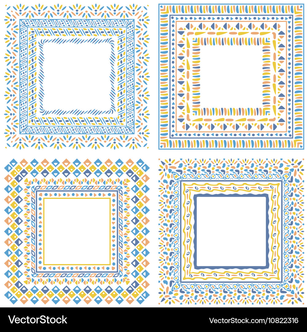 Bohemian Brush Frame Patterns vector image