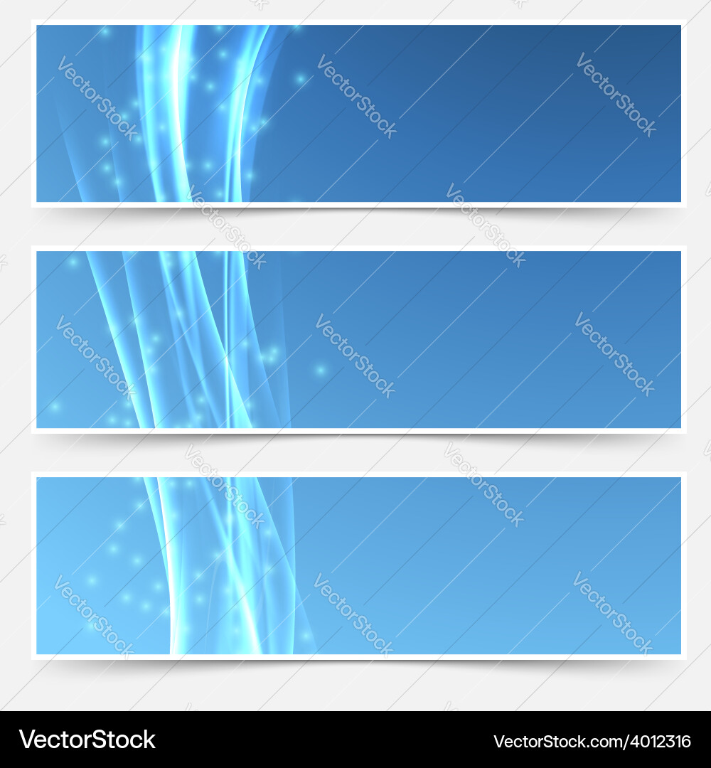 Bright swoosh smooth wave web header collection vector image