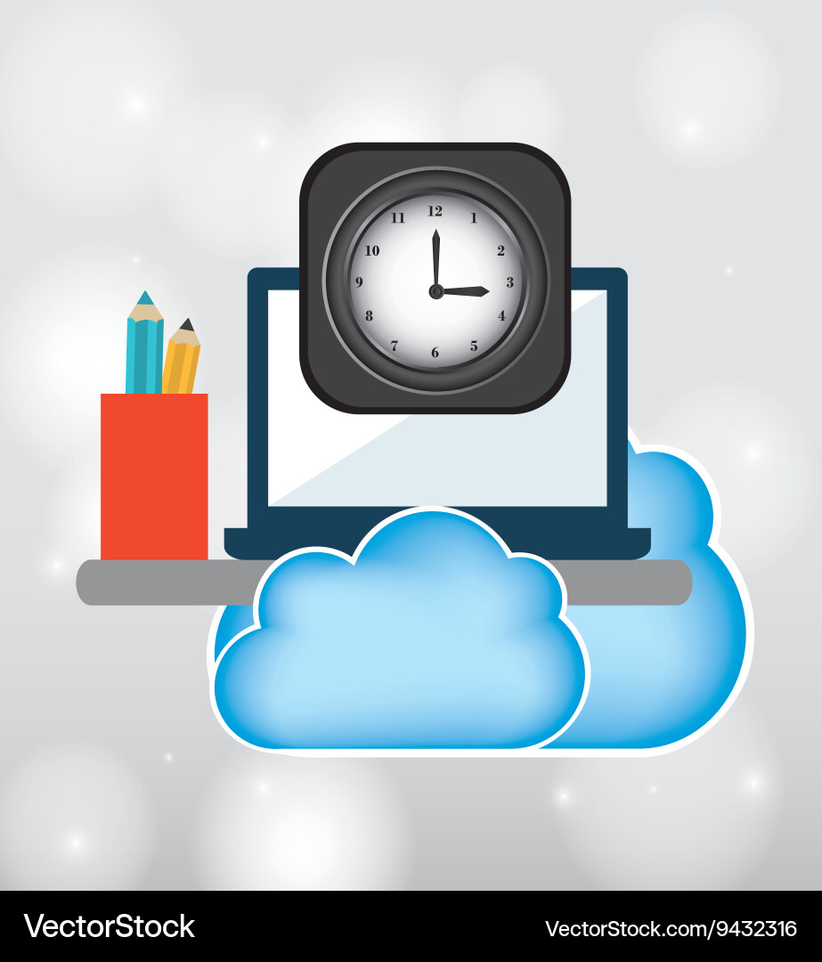 Cloud computing design vector image