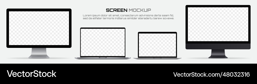 Computer monitors and laptops with blank screen Computer monitors and laptops with blank screen Vector Image