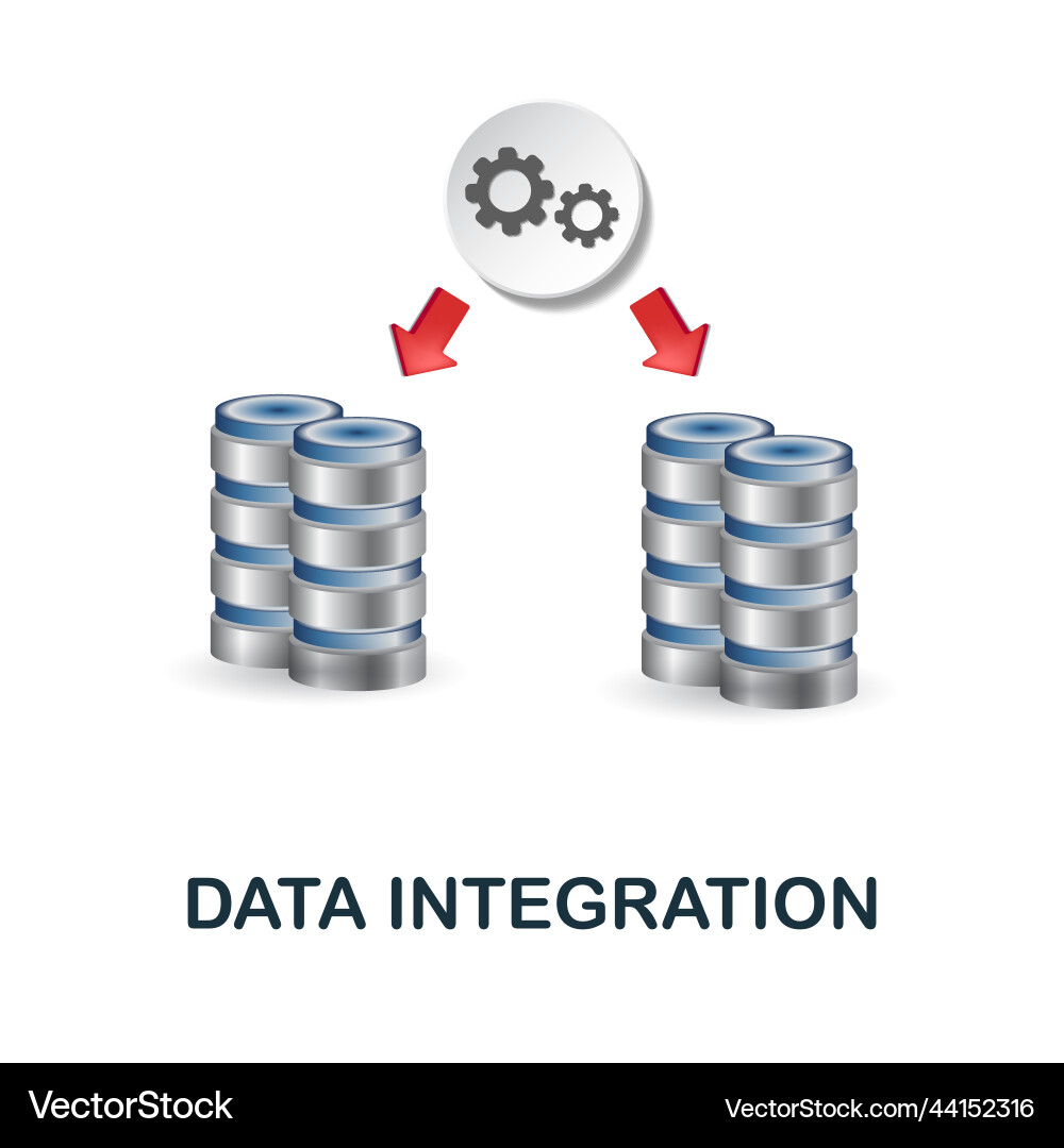 Data integration icon 3d from science Data integration icon 3d from science vector image