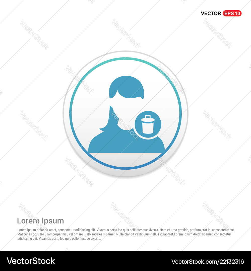 Delete user icon - white circle button Delete user icon - white circle button vector image