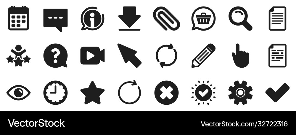 Document time and calendar icons question mark vector image