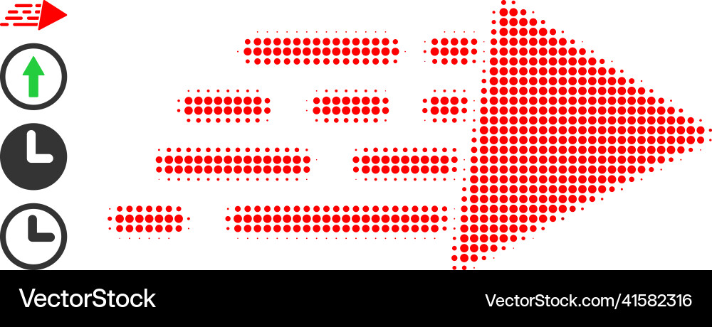Dot halftone speed icon and additional icons Vector Image