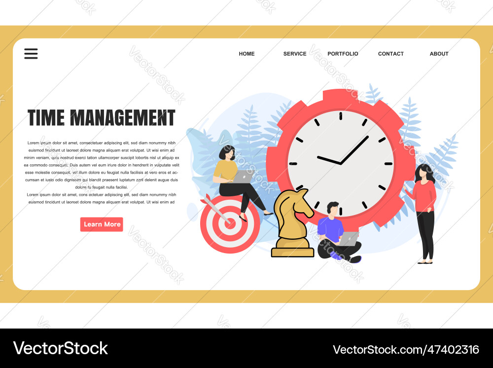 Flat design concept time management for website Vector Image