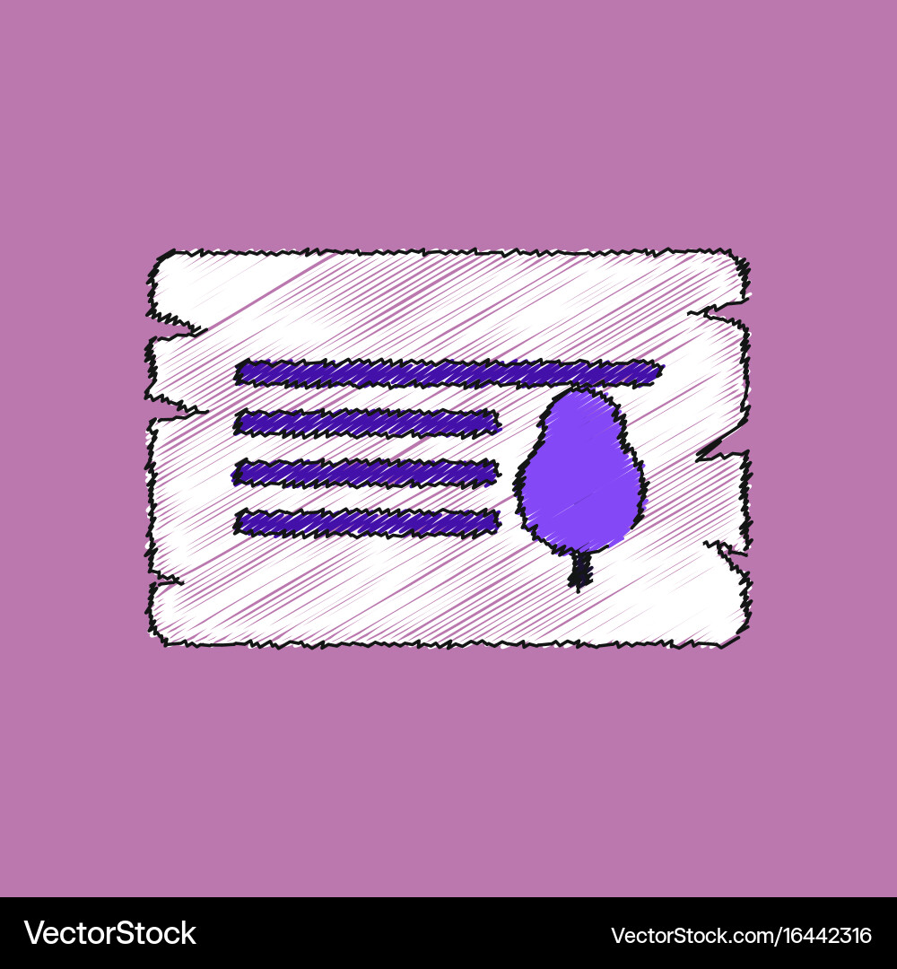 Flat shading style icon paper from tree vector image
