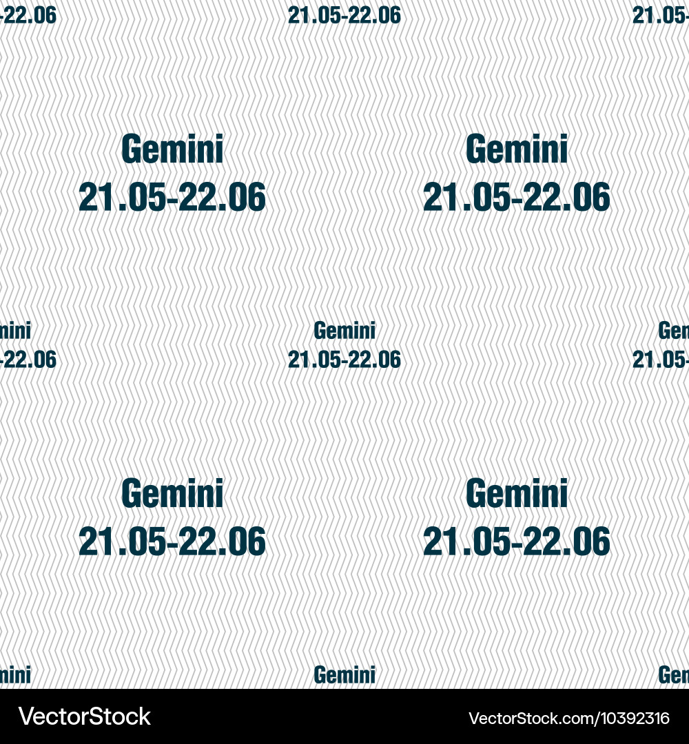 Gemini sign seamless pattern with geometric Vector Image
