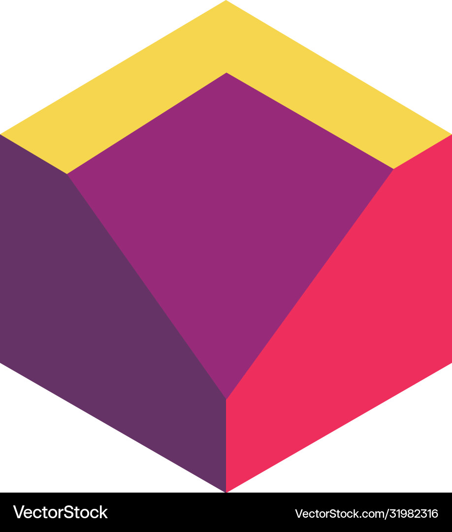 Geometric and abstract 3d cube flat style icon Geometric and abstract 3d cube flat style icon vector image