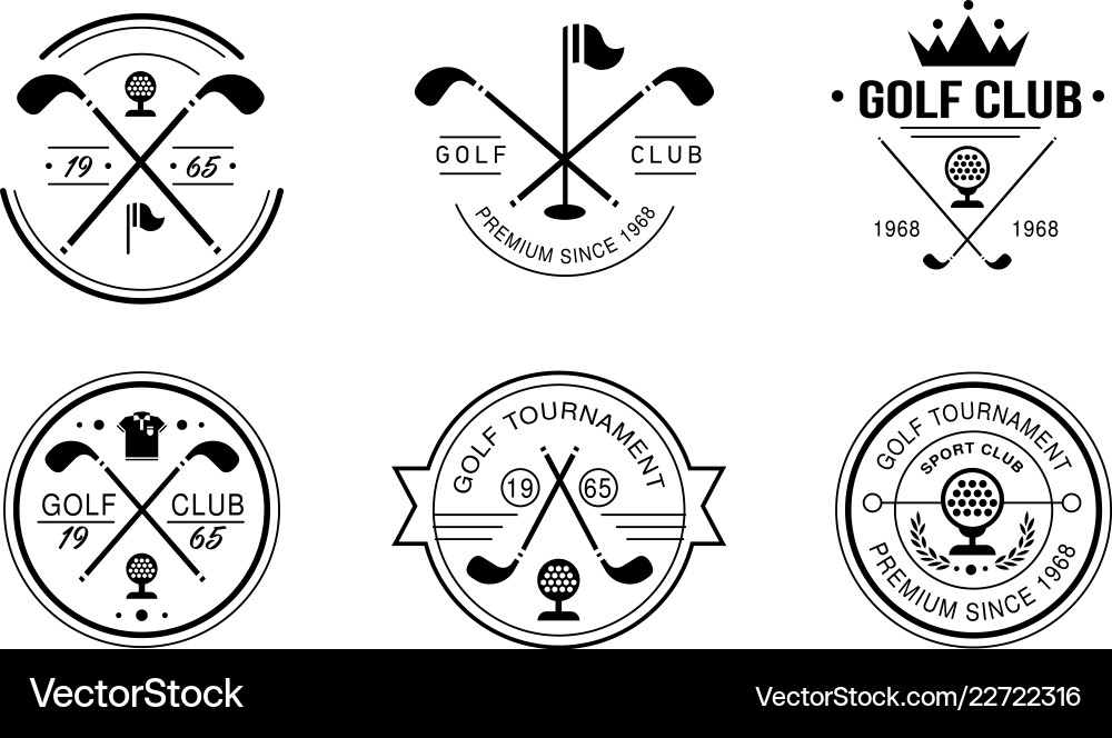 Golf club premium since 1968 logo golfing vector image