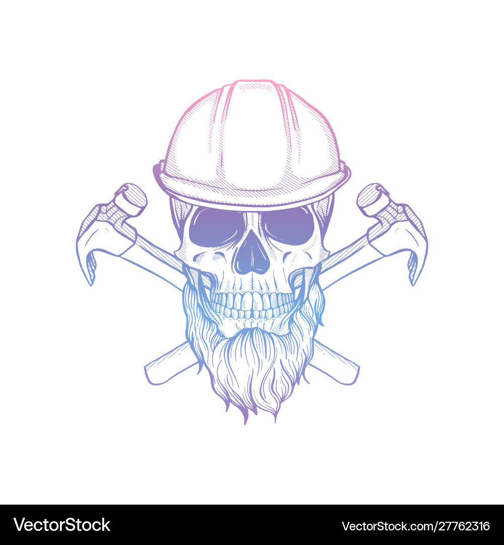 Hand gezeichneter Skizzenschädel mit Helm Hand gezeichneter Skizzenschädel mit Helm vektorbild