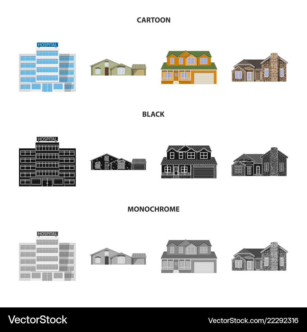 Isolated object of building and front logo Isolated object of building and front logo vector image