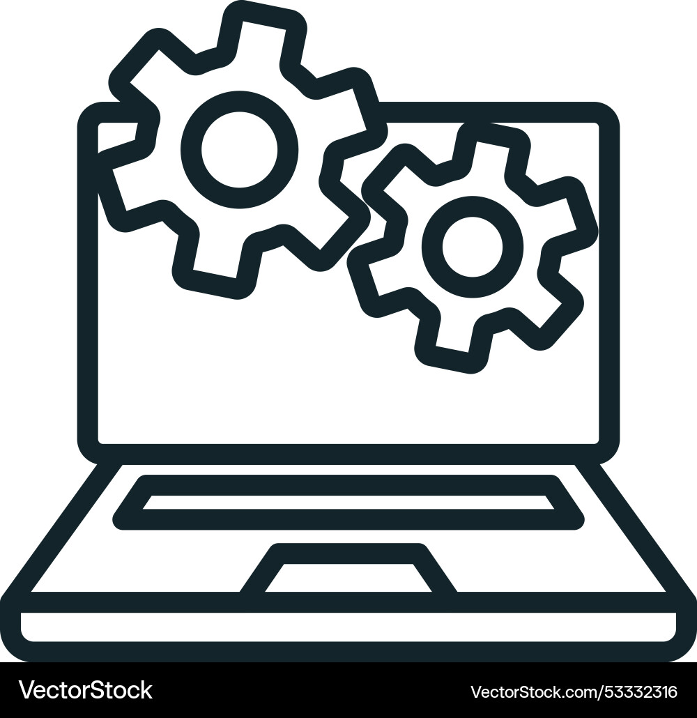 Laptop showing artificial intelligence Vector Image