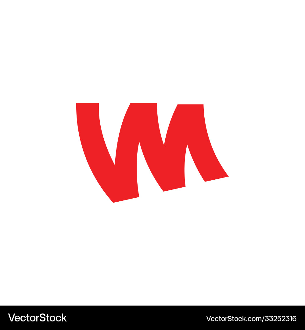 Letter wm simple linked geometric line logo Vector Image
