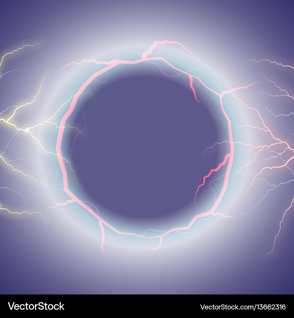 Lightning round text frame on transparent Lightning round text frame on transparent vector image