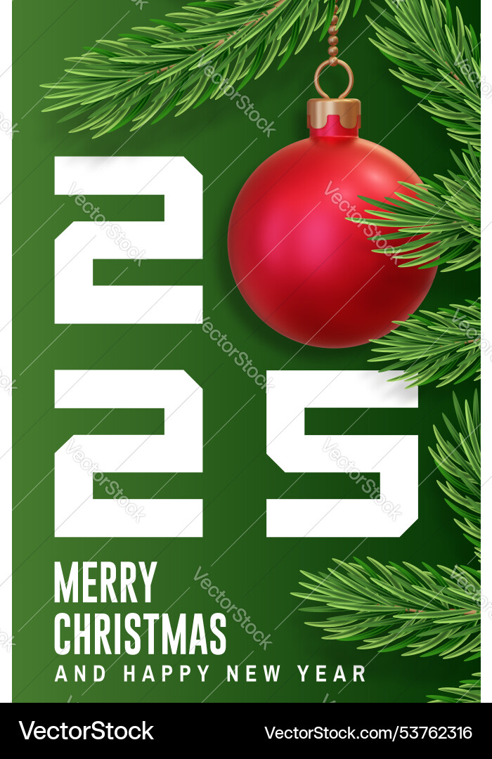 Merry christmas greeting card or poster Merry christmas greeting card or poster vector image