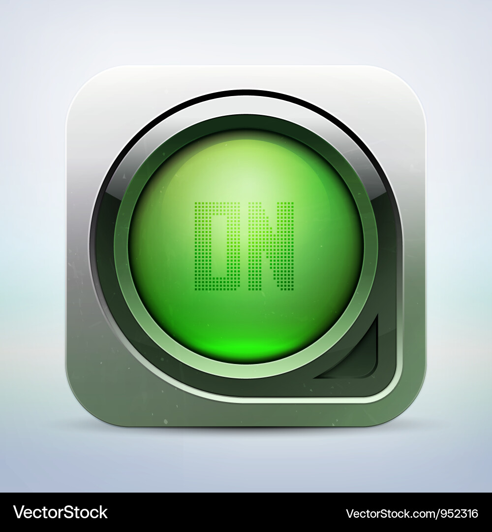 Metallic glossy power button Vector Image