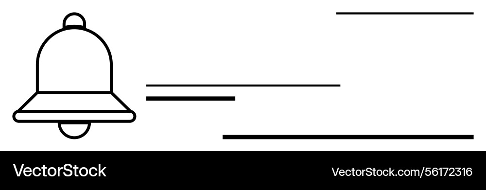 Notification bell with simple lines representing Notification bell with simple lines representing vector image