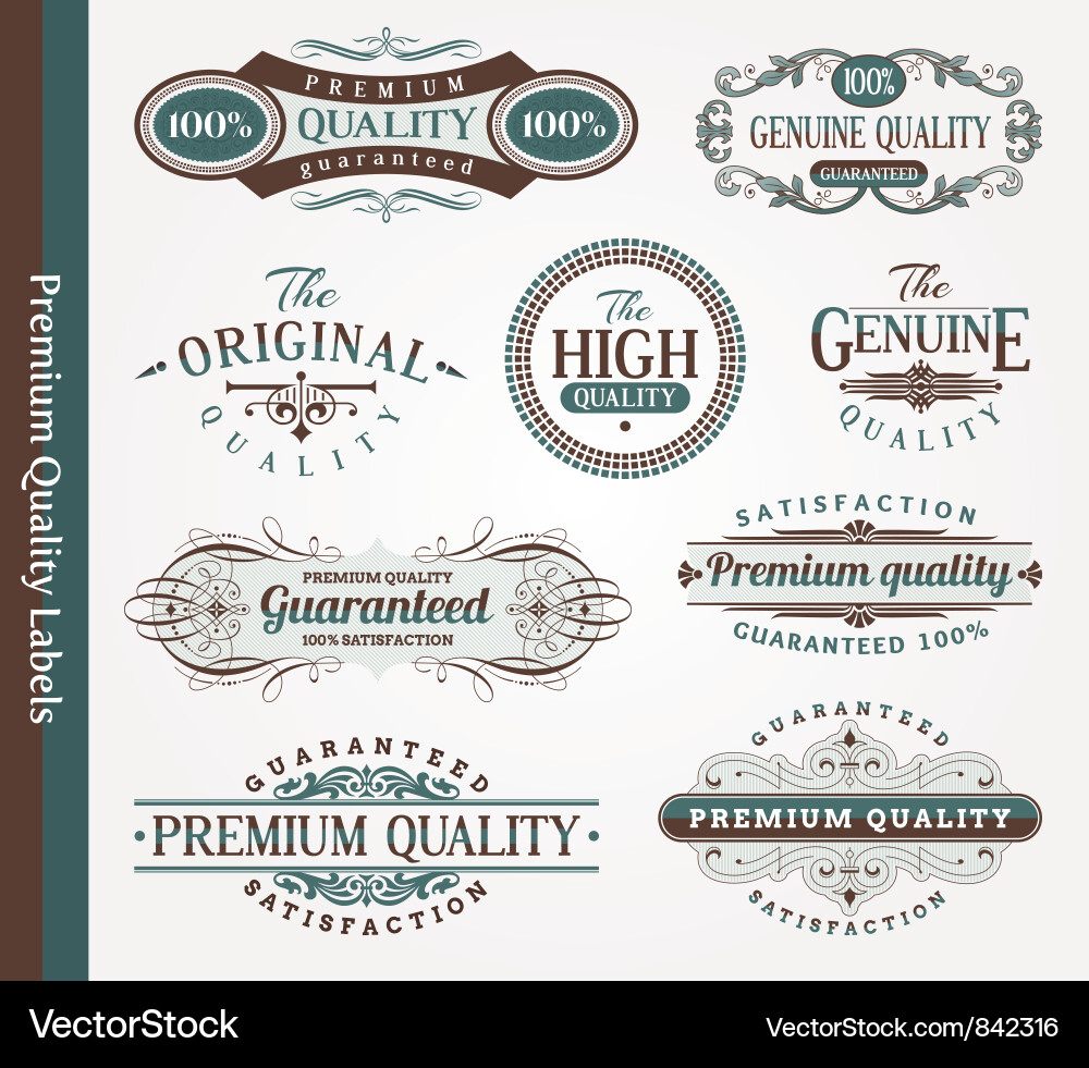 Quality Labels & Certificates vector image