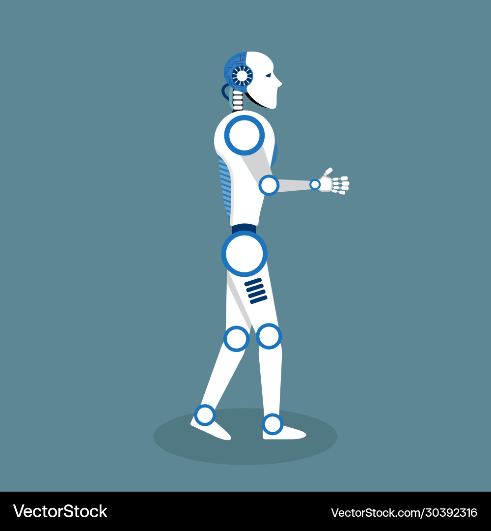 Robot in flat design Vector Image