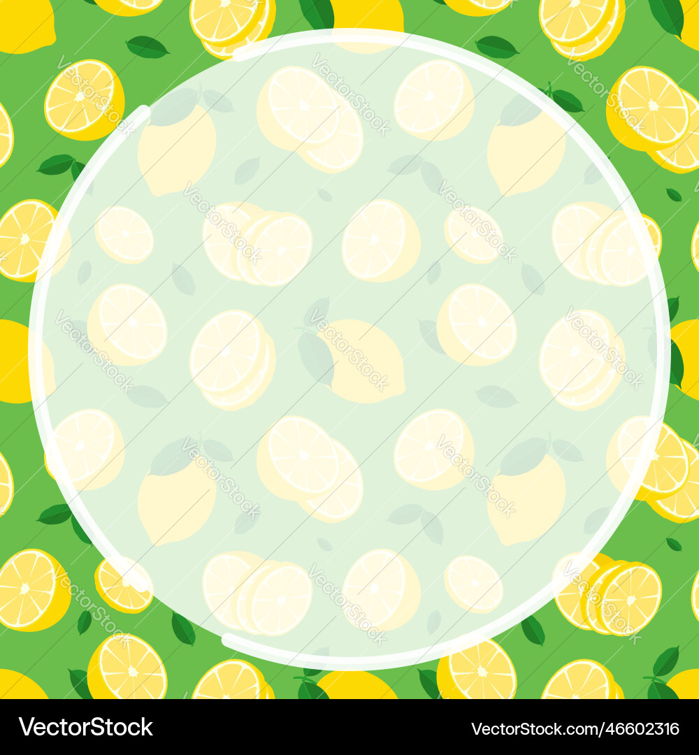 Round frame on background of seamless pattern vector image