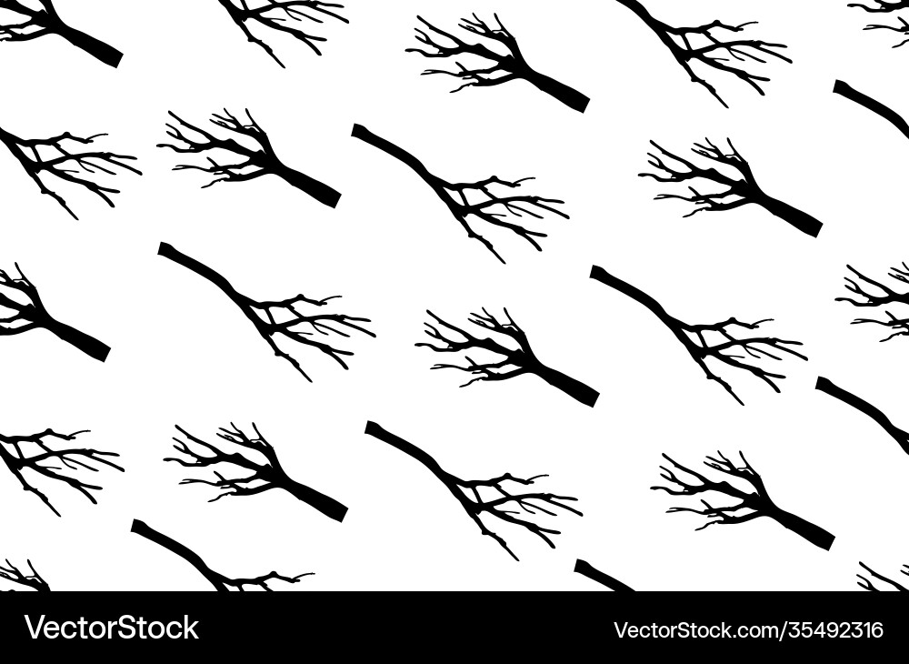 Seamless pattern bare branches tree Seamless pattern bare branches tree vector image