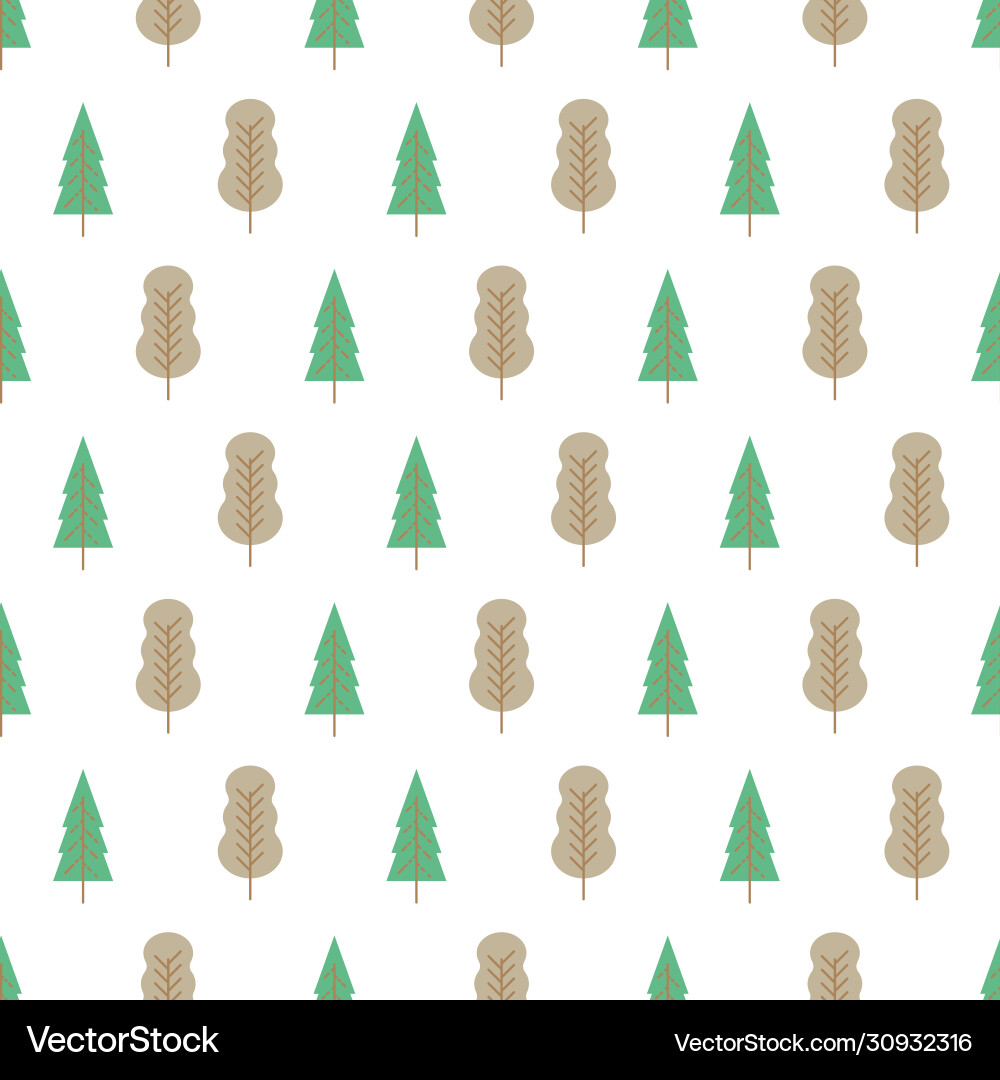 Seamless pattern with colored trees Vector Image