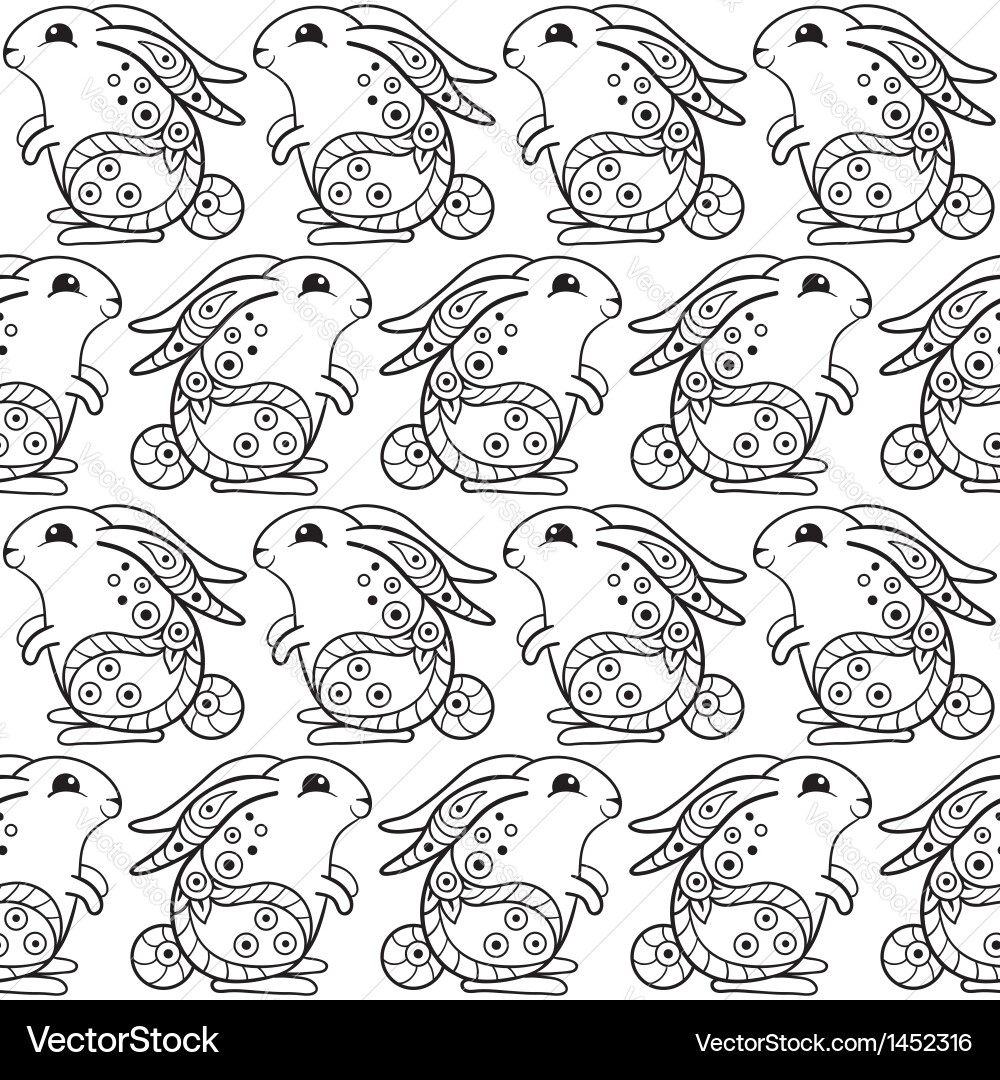 Seamless pattern with rabbits vector image