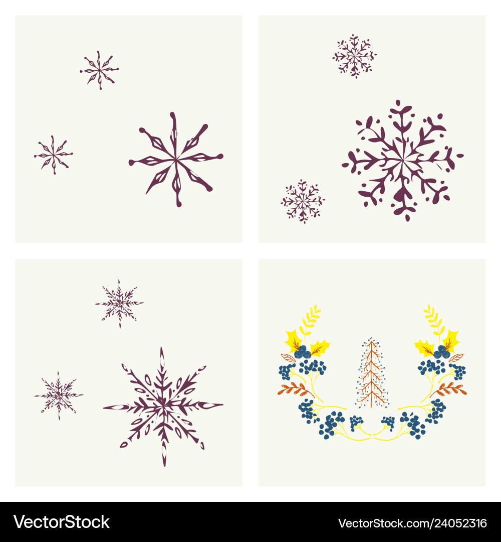 Set of snowflake icon sign design red background Vector Image