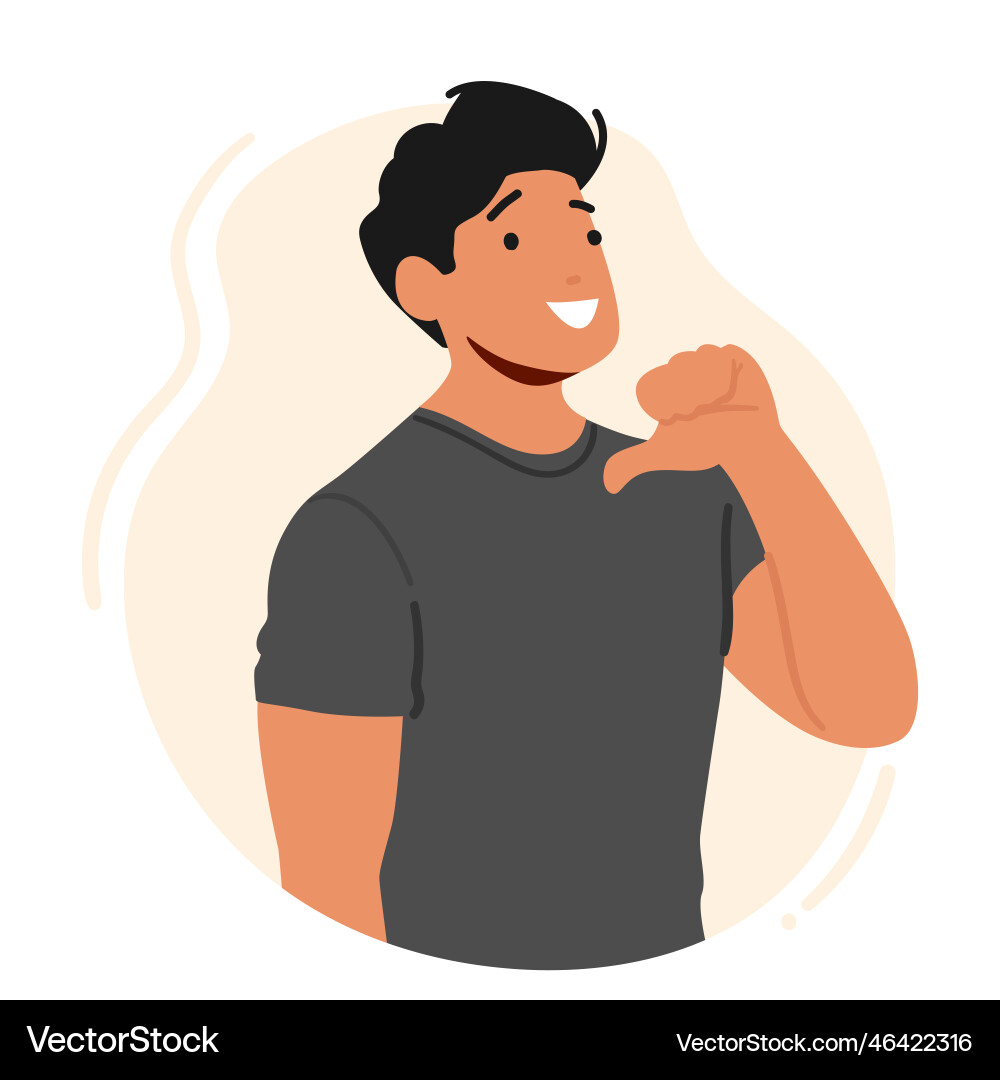 Smiling Man Pointing at Himself Vector Image