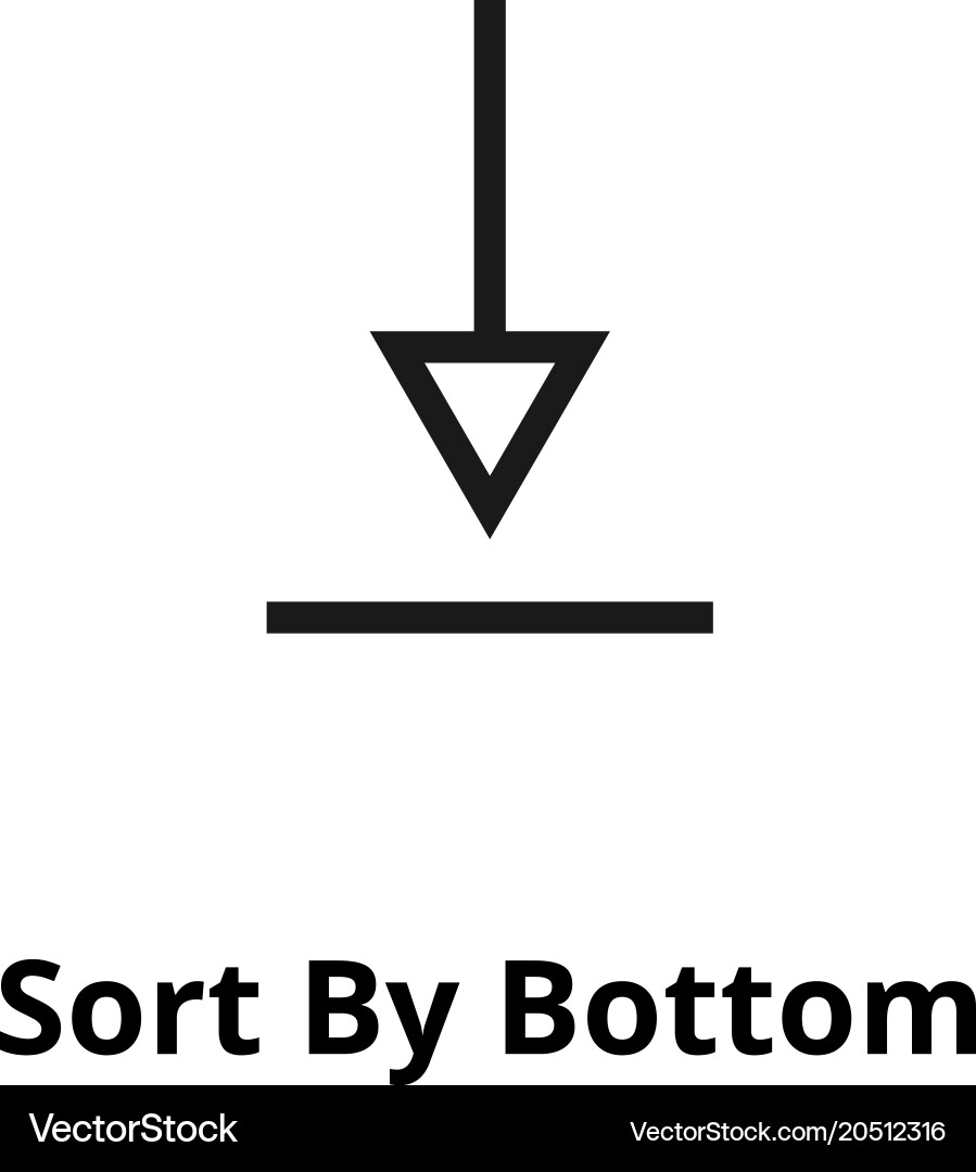 Sort by bottom line icon vector image