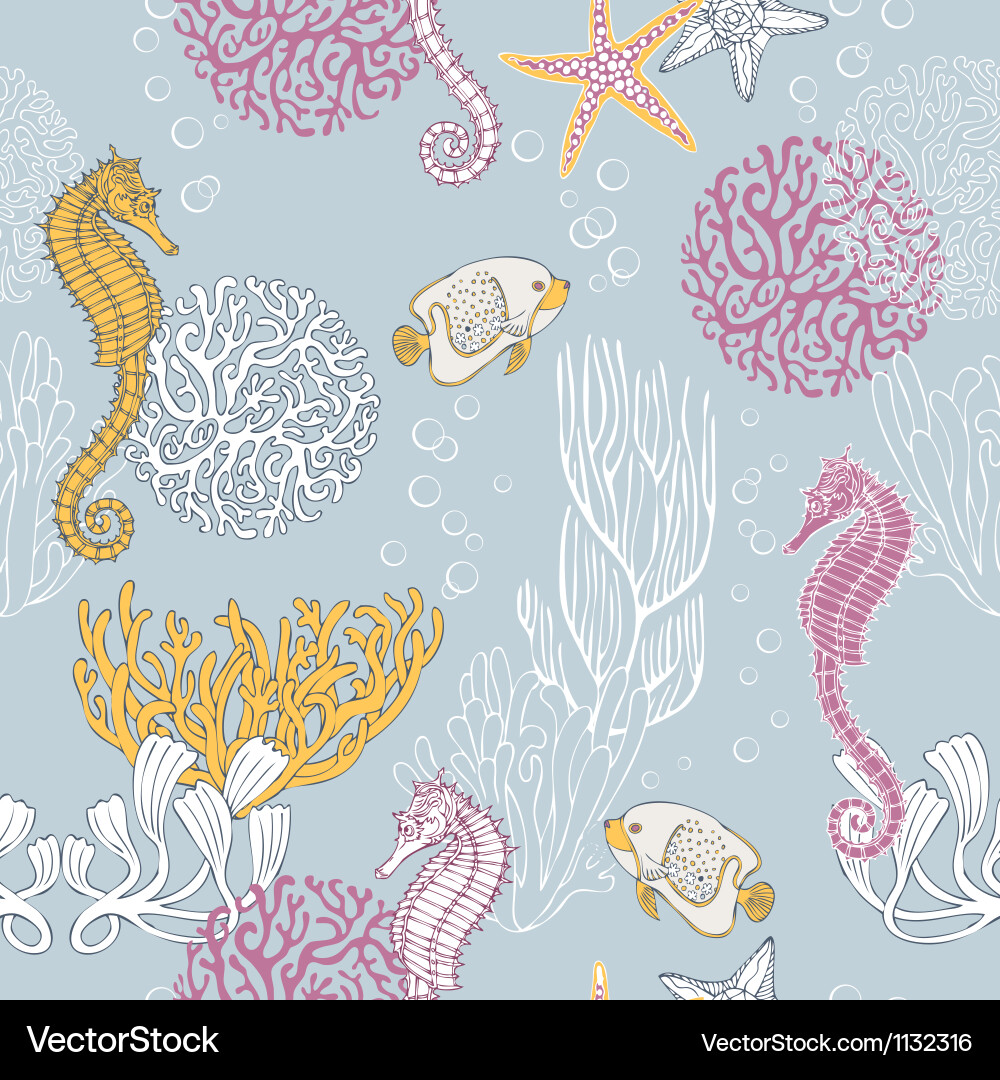 Subtle Underwater Seashell Pattern vector image