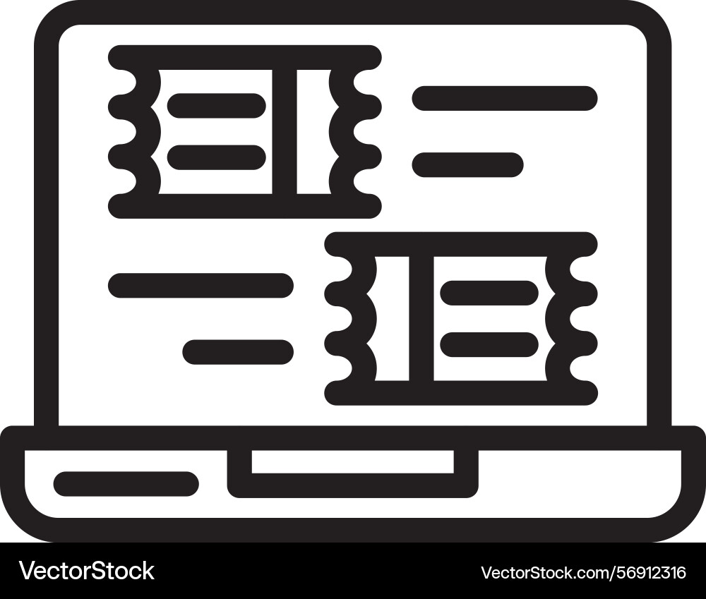 Ticketing system linear style icon design vector image