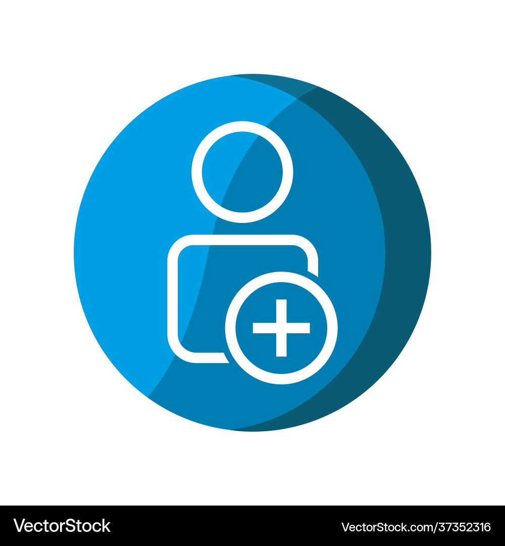 User with add icon simple mobile concept web User with add icon simple mobile concept web vector image