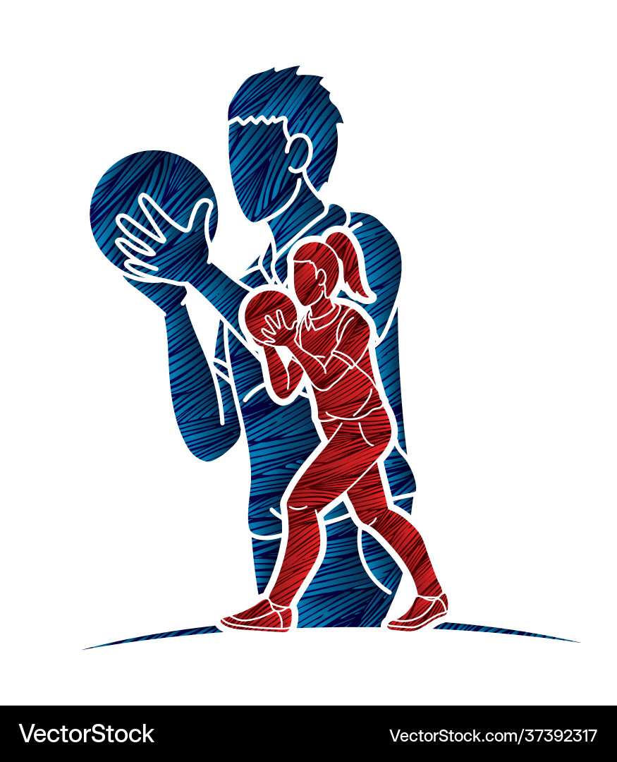 Bowling sport players men and women pose cartoon Bowling sport players men and women pose cartoon vector image