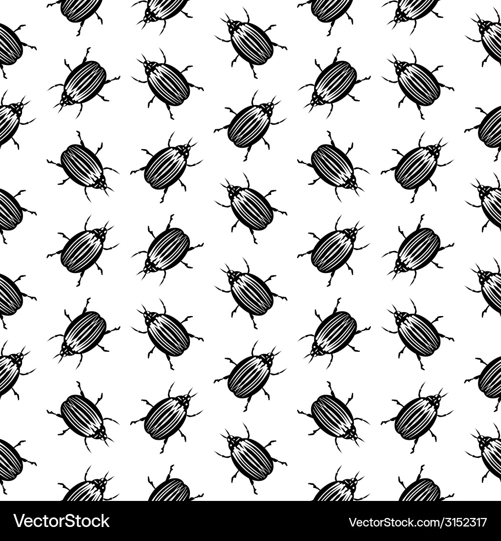 Bug symbol seamless pattern vector image