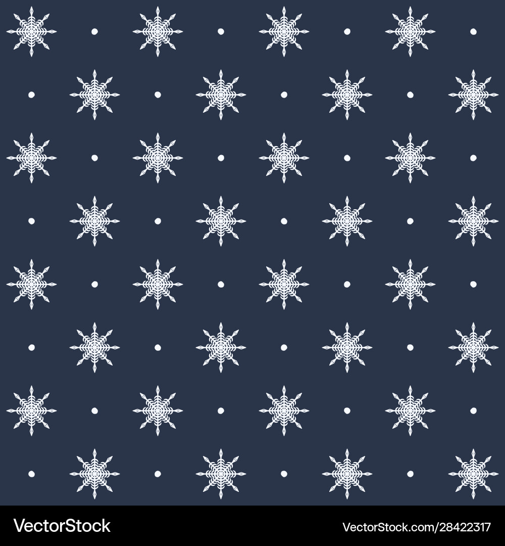 Dotted snowflake pattern vector image