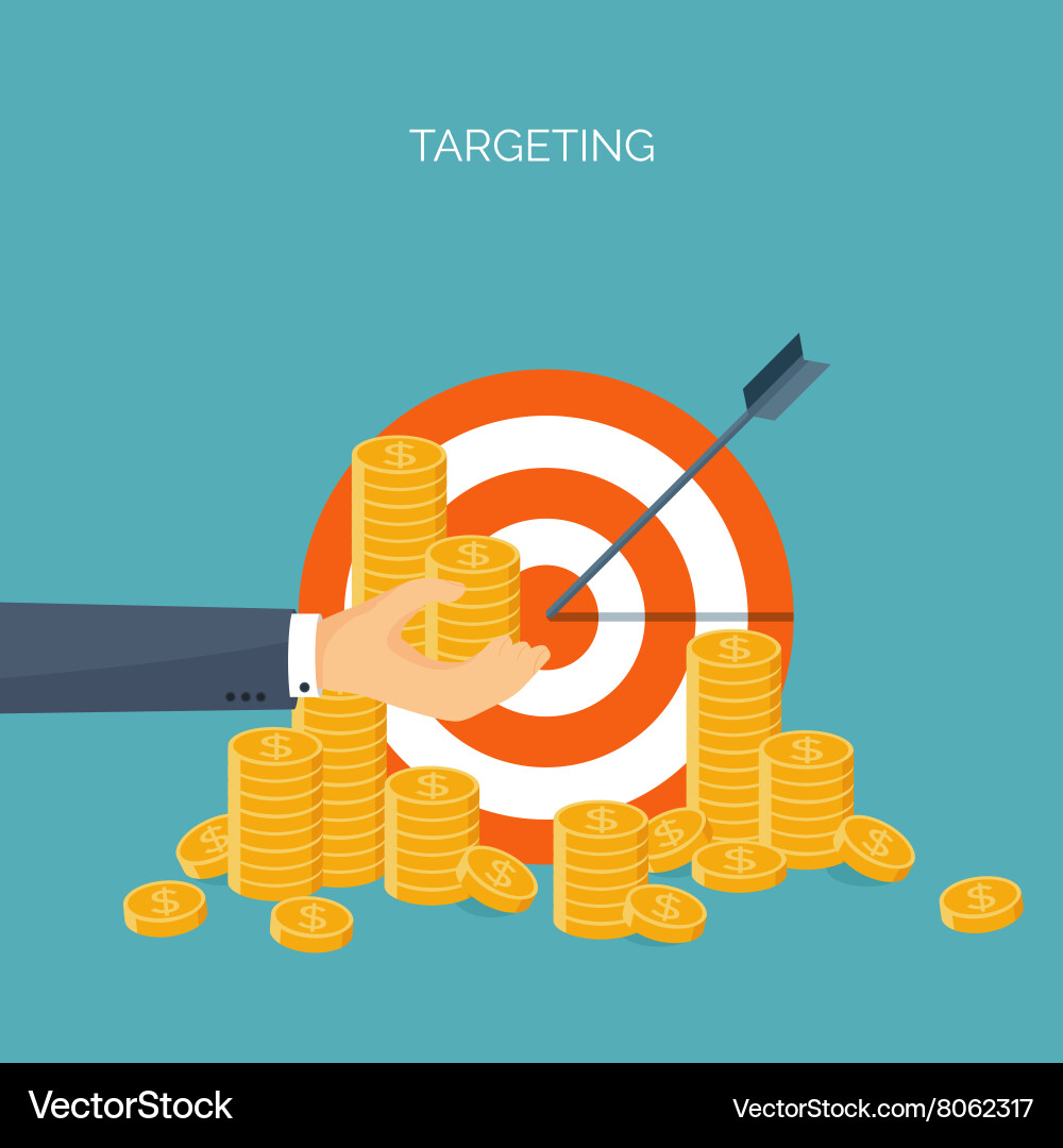 Ector flat header target coins vector image