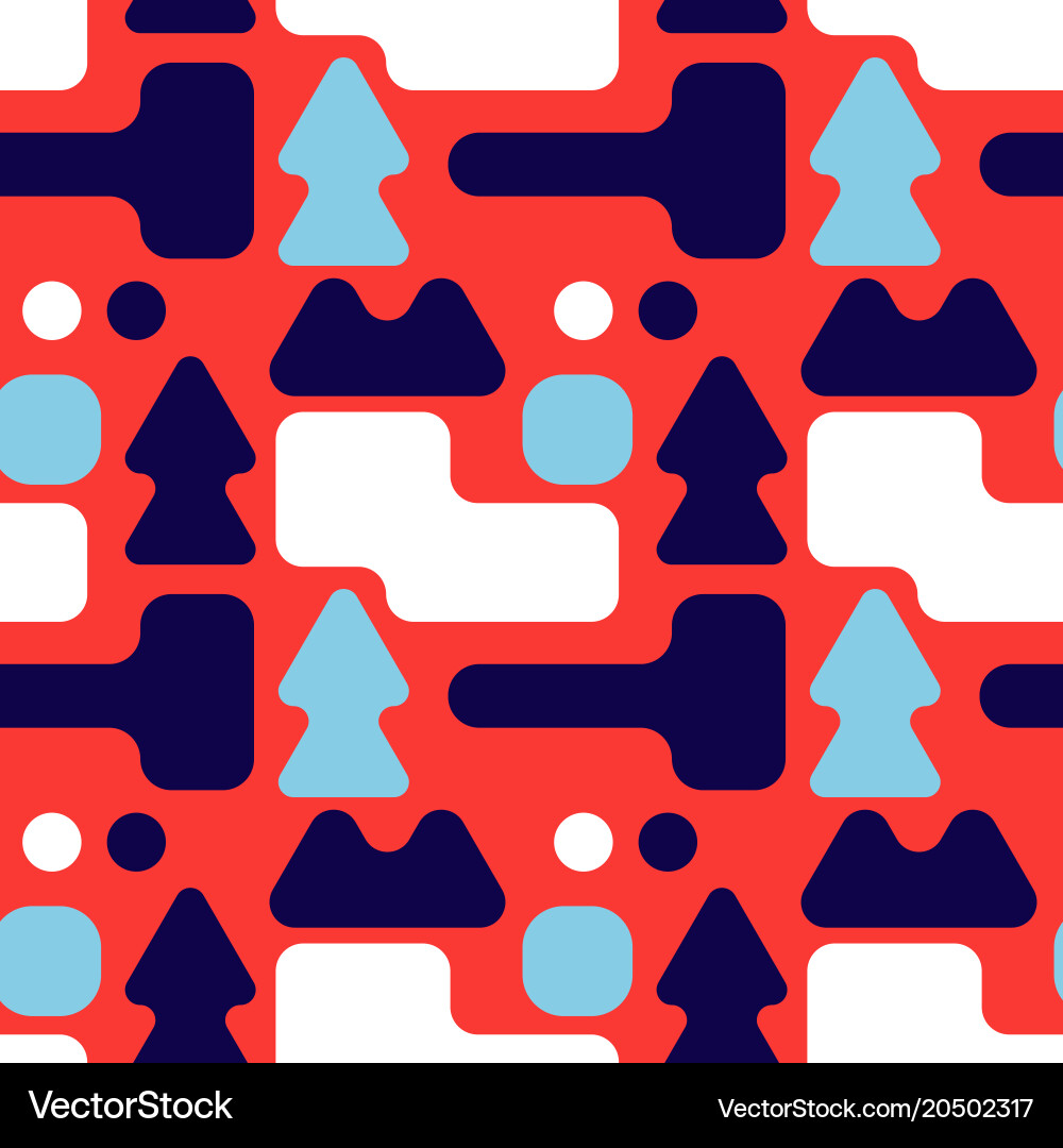 Full colour shape forest seamless pattern Vector Image