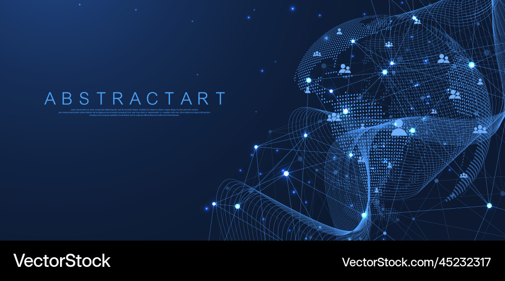 Global network connection concept big data Global network connection concept big data vector image