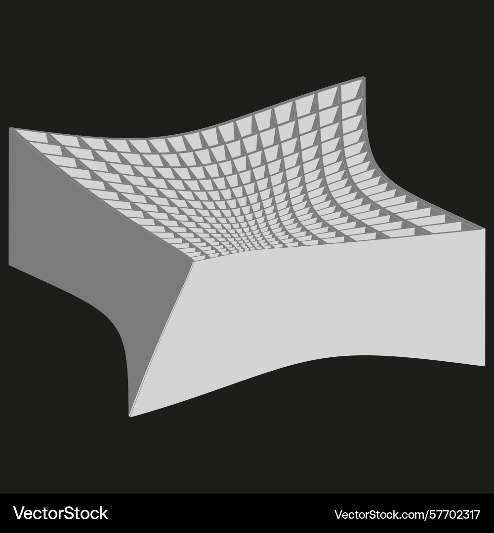 Grey curved cube abstract geometric shape dynamic Grey curved cube abstract geometric shape dynamic vector image