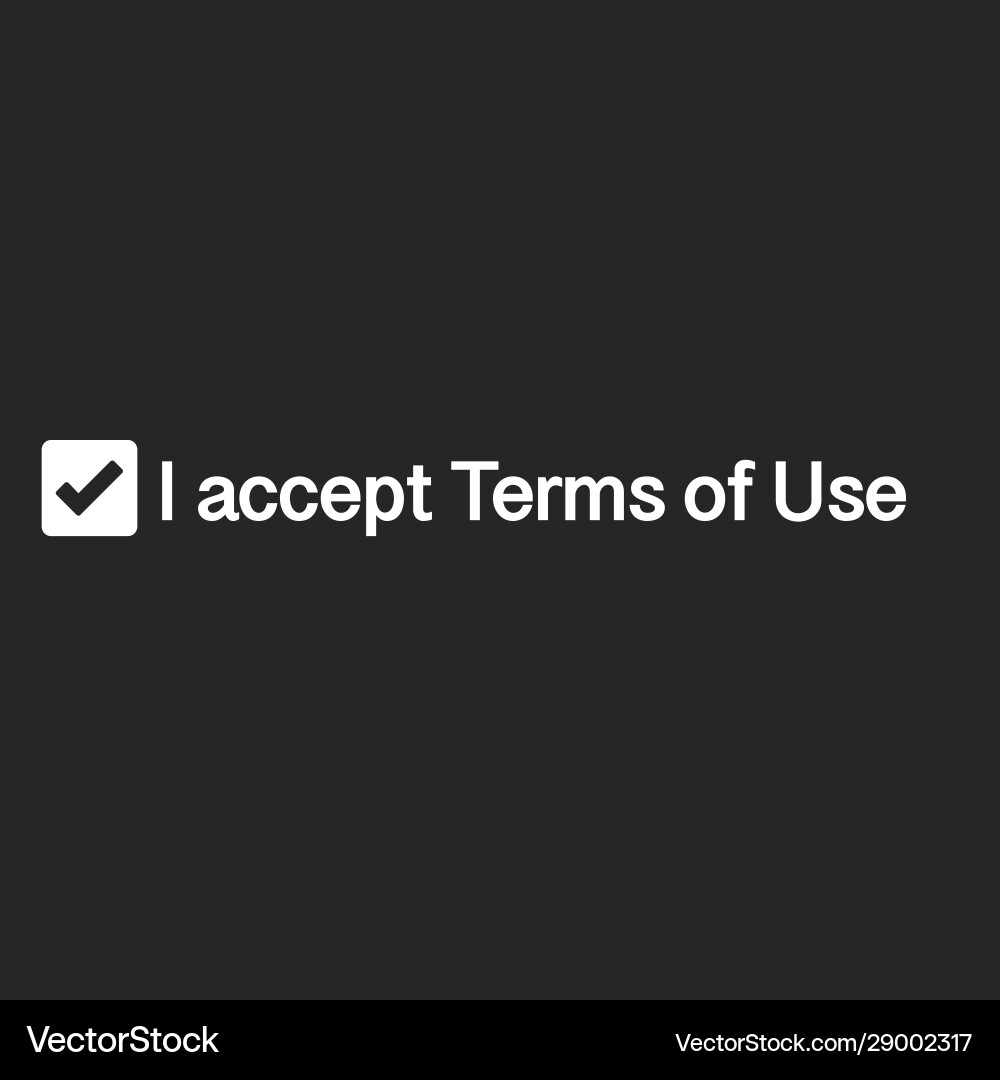 I accept terms use web checkbox accepting new I accept terms use web checkbox accepting new vector image