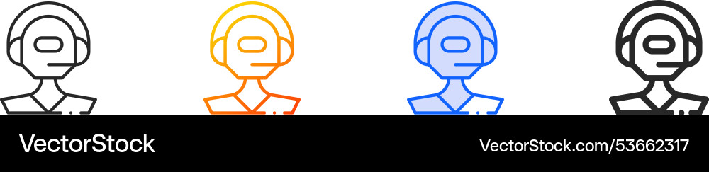 Intelligent assistant iconthin linear gradient Intelligent assistant iconthin linear gradient vector image