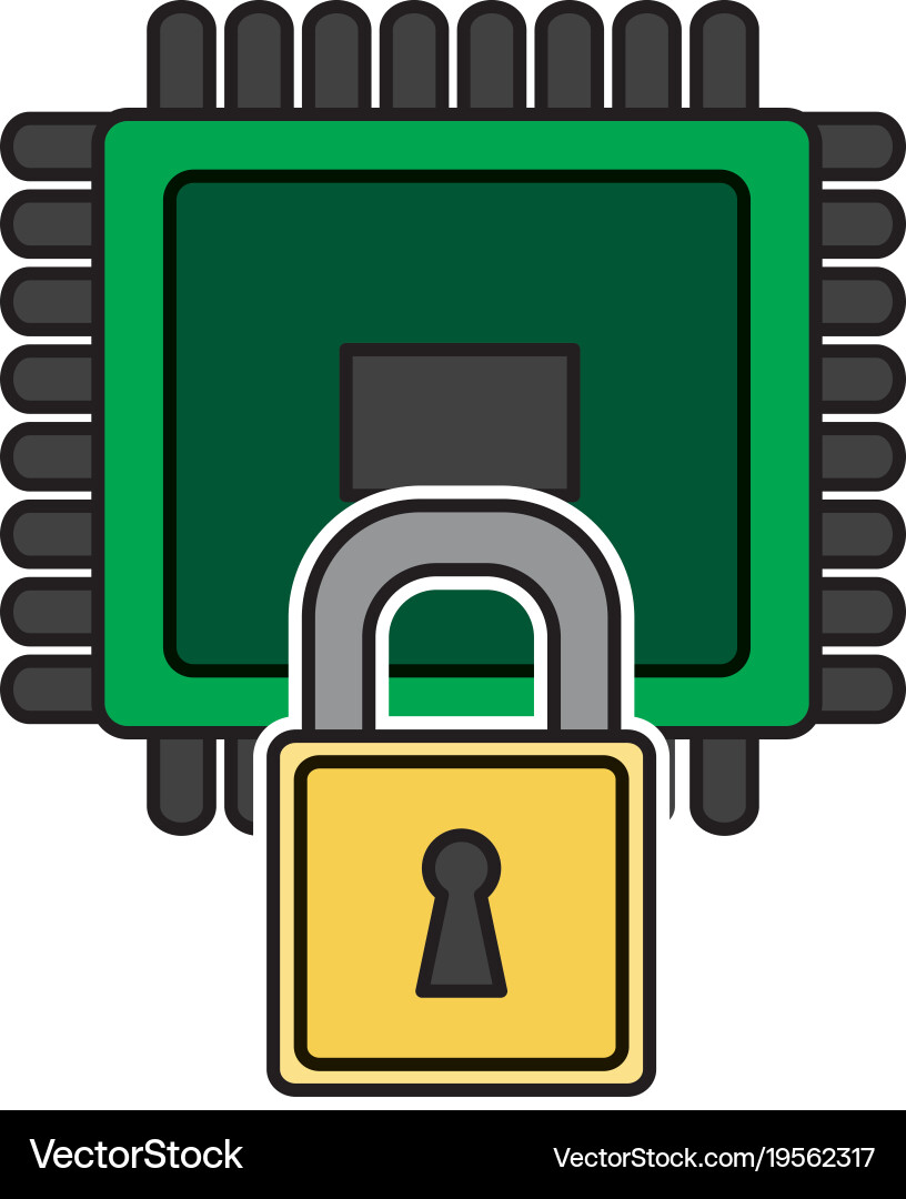 Isolated processor design vector image