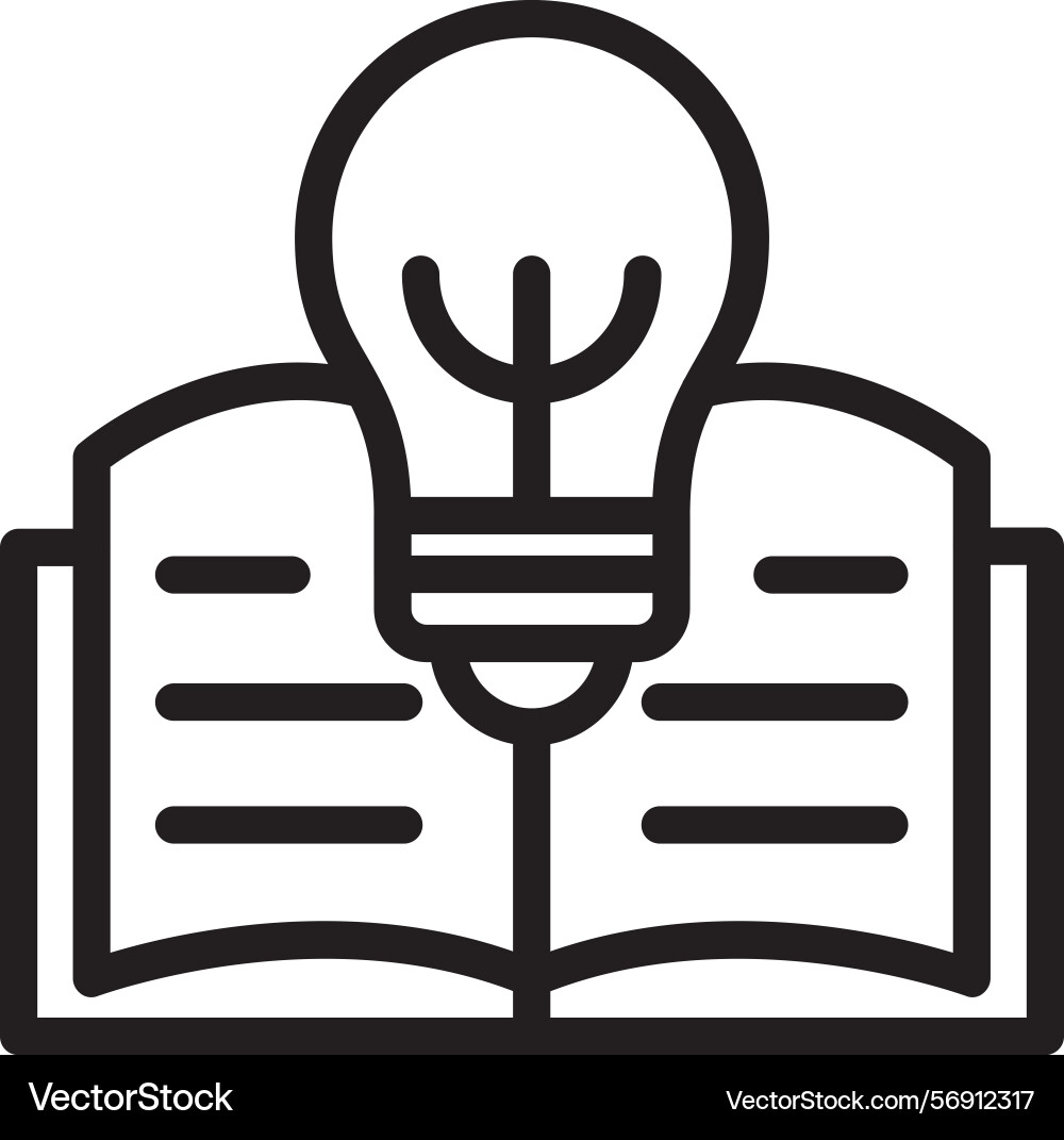 Knowledge base linear style icon design vector image