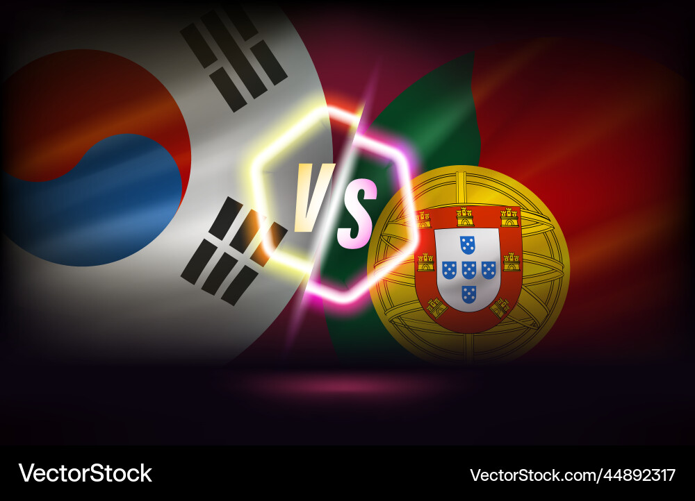 Korea republic versus portugal game score table Korea republic versus portugal game score table vector image