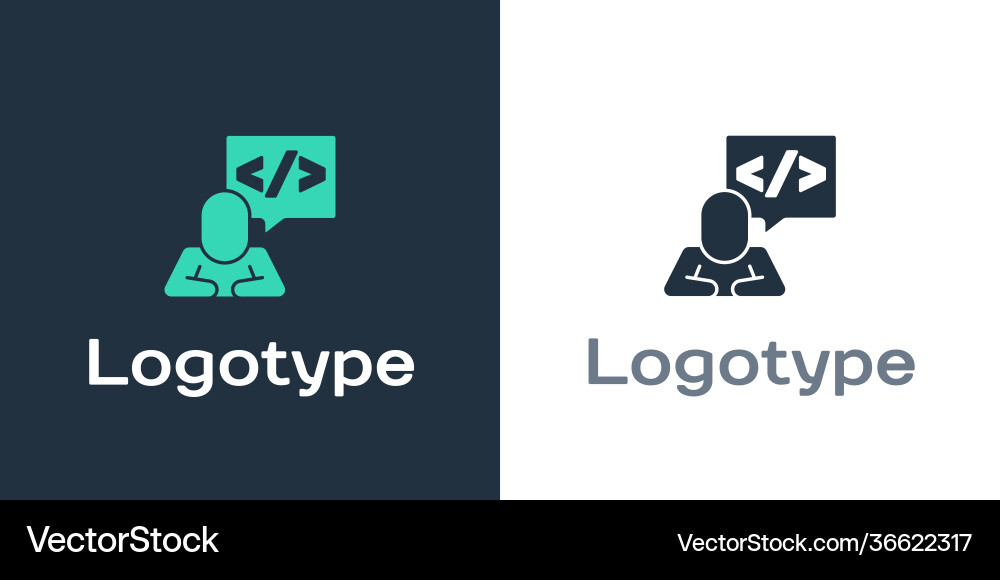 Logotype web design and front end development icon Vector Image