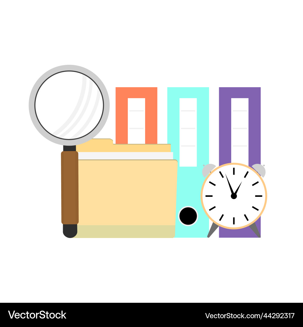 Planning and organization document flow time Planning and organization document flow time vector image
