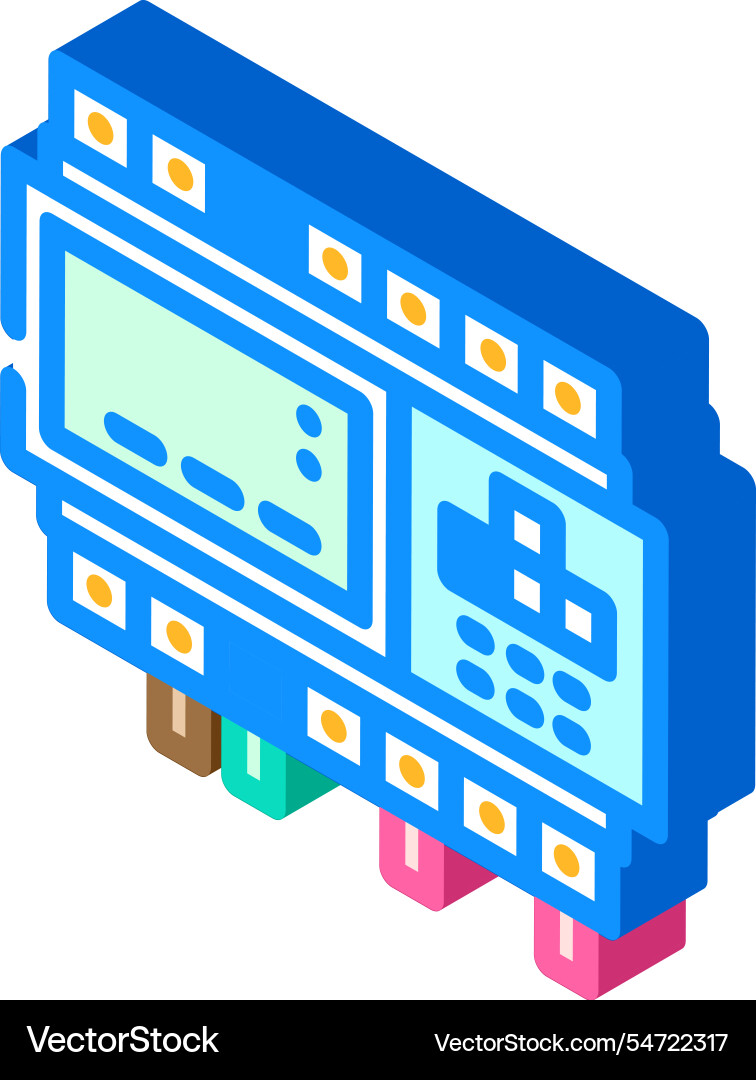 Programmable logic controller plc isometric icon Programmable logic controller plc isometric icon vector image
